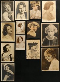 6h030 LOT OF 13 SILENT FEMALE FAN PHOTOS AND POSTCARDS 1920s great images of pretty actresses!