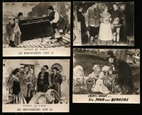 6h374 LOT OF 4 FRENCH LOBBY CARDS FROM LAUREL & HARDY MOVIES 1950s great comedy scenes!