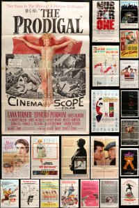 6h140 LOT OF 46 FOLDED ONE-SHEETS 1950s-1980s great images from a variety of different movies!