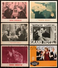 6h245 LOT OF 6 RE-RELEASE LOBBY CARDS FROM GRETA GARBO MOVIES R1960s-1970s Grand Hotel & more!