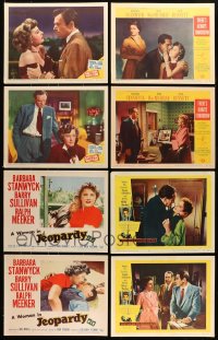 6h242 LOT OF 8 LOBBY CARDS FROM BARBARA STANWYCK MOVIES 1950s from several different movies!