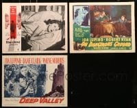 6h256 LOT OF 3 LOBBY CARDS FROM IDA LUPINO MOVIES 1940s-1950s from three different movies!