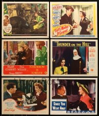 6h246 LOT OF 6 LOBBY CARDS FROM CLAUDETTE COLBERT MOVIES 1940s-1950s from several different movies!