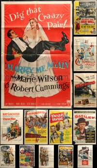 6h155 LOT OF 13 FOLDED ONE-SHEETS 1950s great images from a variety of different movies!