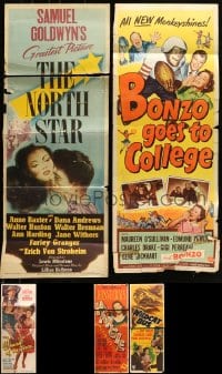 6h162 LOT OF 5 FOLDED INSERTS 1940s-1950s great images from a variety of different movies!