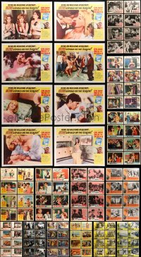 6h185 LOT OF 120 SEXPLOITATION LOBBY CARDS 1950s-1970s complete sets of 8 cards from 15 movies!