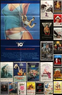 6h154 LOT OF 22 FOLDED ONE-SHEETS 1970s-1980s great images from a variety of different movies!