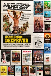 6h107 LOT OF 89 FOLDED ONE-SHEETS 1970s-1980s great images from a variety of different movies!