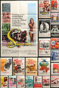 6h132 LOT OF 54 FOLDED ONE-SHEETS 1950s-1970s great images from a variety of different movies!