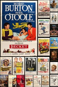6h116 LOT OF 76 FOLDED ONE-SHEETS 1950s-1990s great images from a variety of different movies!