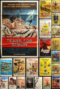 6h138 LOT OF 49 FOLDED ONE-SHEETS 1950s-1980s great images from a variety of different movies!