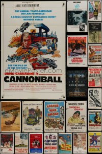 6h130 LOT OF 57 FOLDED ONE-SHEETS 1950s-1980s great images from a variety of different movies!
