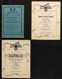 6h383 LOT OF 3 MISCELLANEOUS MUSIC ITEMS 1920s-1940s How to Play the Ukulele + sheet music!