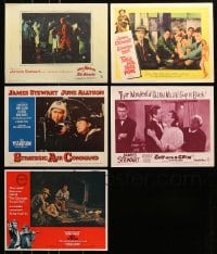 6h247 LOT OF 5 LOBBY CARDS FROM JAMES STEWART MOVIES 1950s-1970s from several different movies!