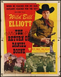 6j015 RETURN OF DANIEL BOONE 2sh R1948 when Wild Bill draws his gun, outlaws reach for the sky!