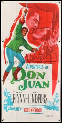 6j032 ADVENTURES OF DON JUAN Indian 3sh R1950s Errol Flynn made history when he made love to Lindfors!