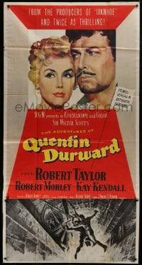 6j509 ADVENTURES OF QUENTIN DURWARD 3sh 1955 English hero Robert Taylor & pretty Kay Kendall!