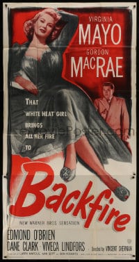 6j531 BACKFIRE 3sh 1950 full-length sexy double-crossing Virginia Mayo seduces Gordon MacRae!