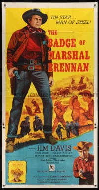 6j532 BADGE OF MARSHAL BRENNAN 3sh 1957 western cowboy Jim Davis & Grand Ol' Opry star Carl Smith!