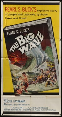 6j552 BIG WAVE 3sh 1962 Sessue Hayakawa, Pearl S. Buck, great disaster art on the novel!