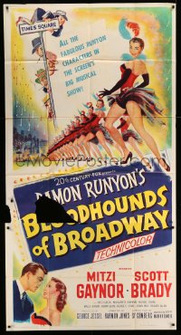 6j558 BLOODHOUNDS OF BROADWAY 3sh 1952 Mitzi Gaynor & sexy showgirls, from Damon Runyon story!