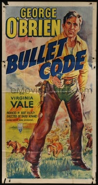 6j573 BULLET CODE 3sh R1949 different full-length art of cowboy George O'Brien pointing gun!