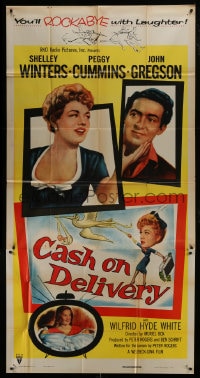 6j582 CASH ON DELIVERY 3sh 1956 Shelley Winters, Peggy Cummins, John Gregson, English comedy!