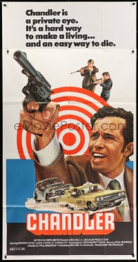 6j585 CHANDLER 3sh 1971 private eye Warren Oates, a hard way to make a living, an easy way to die!