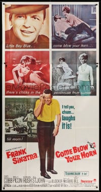 6j594 COME BLOW YOUR HORN 3sh 1963 different images of Frank Sinatra, from Neil Simon's play!