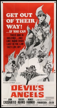 6j617 DEVIL'S ANGELS 3sh 1967 Corman, Cassavetes, their god is violence, lust the law they live by!