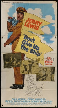 6j621 DON'T GIVE UP THE SHIP 3sh 1959 full-length Jerry Lewis in uniform with binoculars, rare!