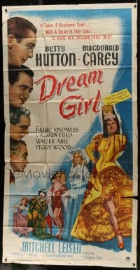 6j625 DREAM GIRL 3sh 1948 Macdonald Carey & handsome guys make Betty Hutton's dreams come true!