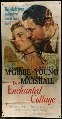 6j633 ENCHANTED COTTAGE 3sh 1945 Dorothy McGuire & Robert Young live in a fantasy world, rare!