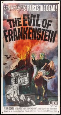 6j635 EVIL OF FRANKENSTEIN 3sh 1964 Peter Cushing, Hammer, lightning raises the dead!
