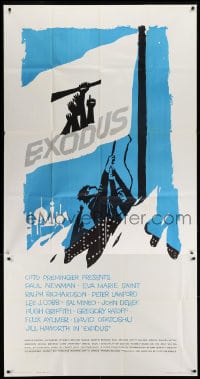 6j636 EXODUS 3sh 1961 Otto Preminger, great artwork of arms reaching for rifle by Saul Bass!