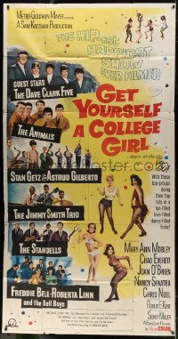 6j668 GET YOURSELF A COLLEGE GIRL 3sh 1964 hip-est happiest rock & roll show, Dave Clark 5 & more!
