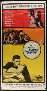 6j671 GIRL NAMED TAMIKO 3sh 1962 John Sturges, Laurence Harvey used women without shame!