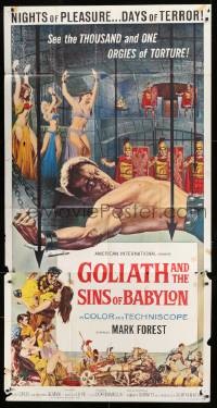 6j678 GOLIATH & THE SINS OF BABYLON 3sh 1964 L'Eroe Piu Grande del Mondo, Mark Forest as Maciste!