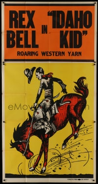 6j866 REX BELL 3sh 1940s art of cowboy on bucking horse, Idaho Kid, roaring western yarn!