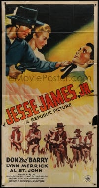 6j727 JESSE JAMES JR 3sh 1942 wonderful western cowboy art of Don Red Barry, Lynn Merrick!