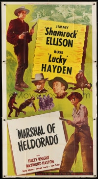 6j729 JIMMY ELLISON/RUSS HAYDEN 3sh 1950 cowboy montage, both starring in Marshal of Heldorado!