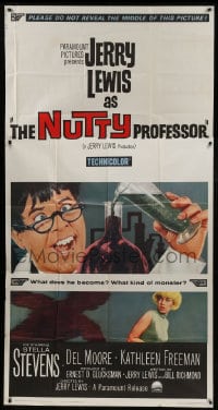 6j821 NUTTY PROFESSOR 3sh 1963 Jerry Lewis & Stella Stevens in wacky Dr. Jekyll & Mr. Hyde spoof!