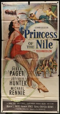 6j848 PRINCESS OF THE NILE 3sh 1954 sexy full-length art of barely-dressed young Debra Paget!