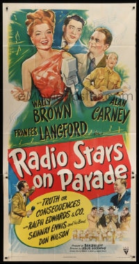 6j857 RADIO STARS ON PARADE 3sh 1945 Wally Brown, Alan Carney, Frances Langford, rare!