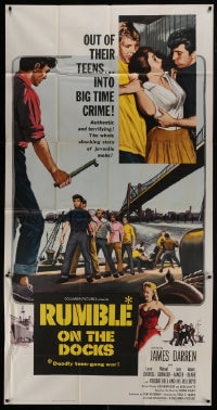 6j868 RUMBLE ON THE DOCKS 3sh 1956 teens James Darren & Robert Blake get into big time crime!