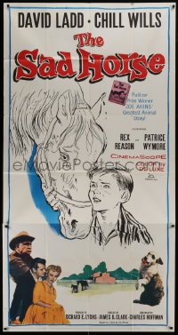6j869 SAD HORSE 3sh 1959 art of David Ladd & title horse, Chill Wills, Rex Reason