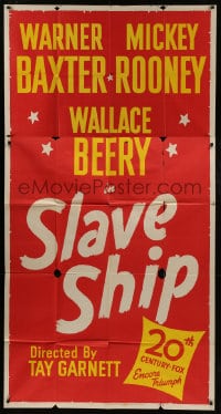 6j886 SLAVE SHIP 3sh R1948 Warner Baxter, Wallace Beery, Mickey Rooney, drama at sea!