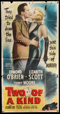 6j958 TWO OF A KIND 3sh 1951 great image of sexy Lizabeth Scott & Edmond O'Brien, noir!