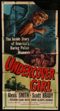 6j961 UNDERCOVER GIRL 3sh 1950 Alexis Smith, Scott Brady, inside story of America's police women!