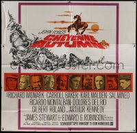 6j059 CHEYENNE AUTUMN 6sh 1964 directed by John Ford, portraits ot top stars + cool Rehberger art!